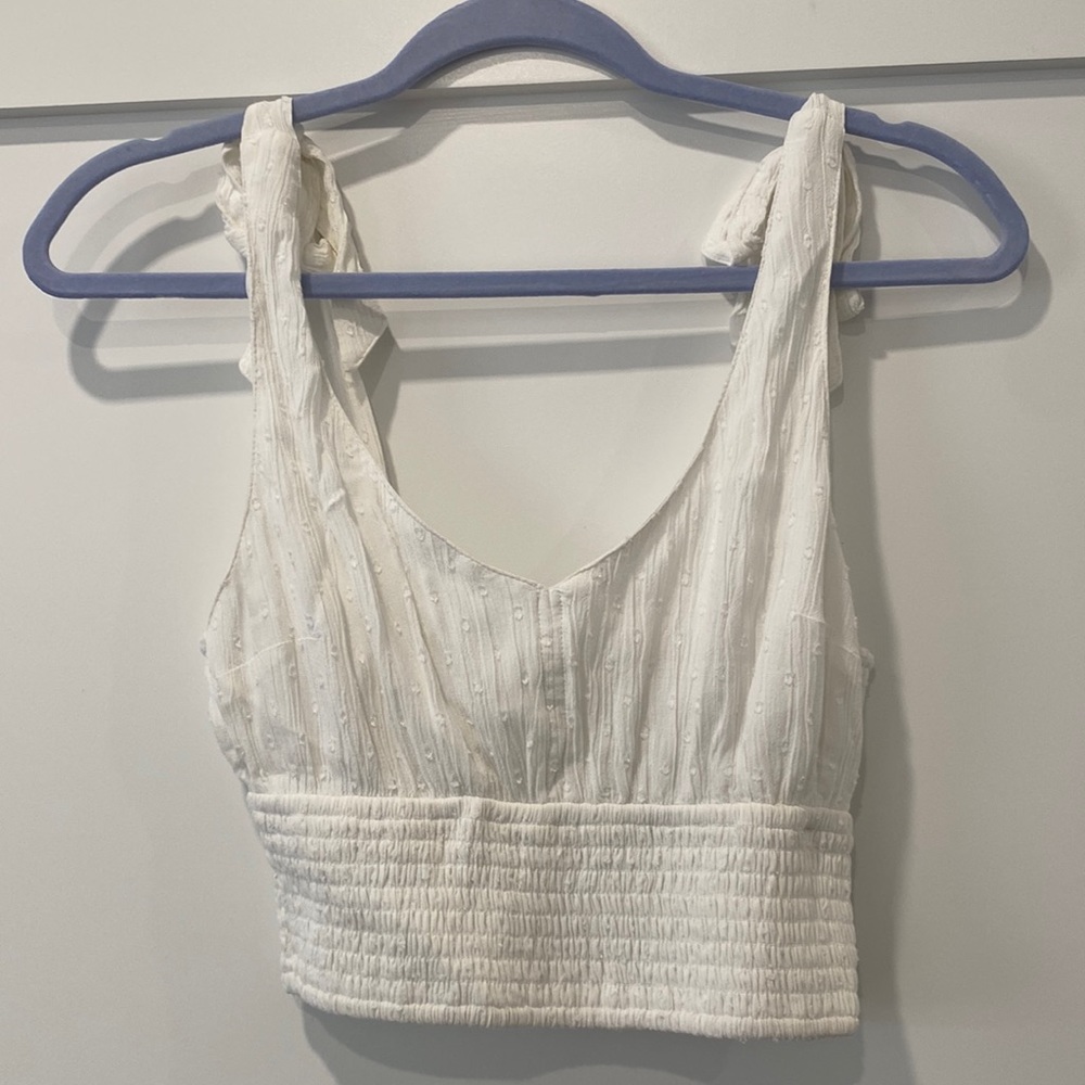 Hollister size small white crop top